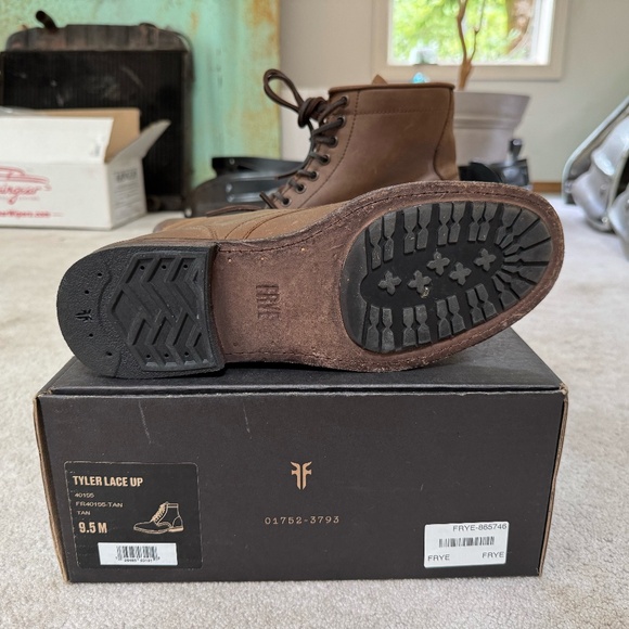 Fyre Tyler Lace Up Boots, Tan Leather, Men's 9.5M - Picture 3 of 7